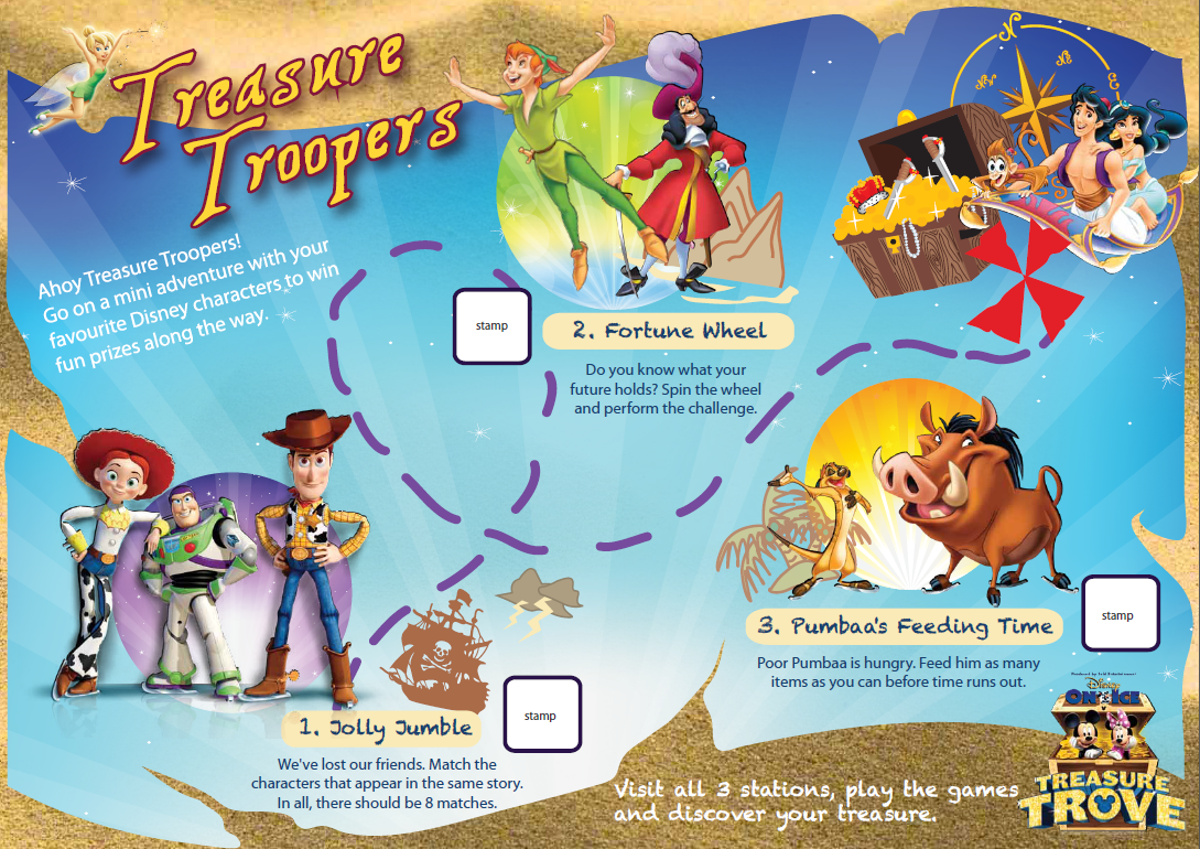 disney ice treasure trove layout plan industrial Standee marketing   promoting Campaign Design