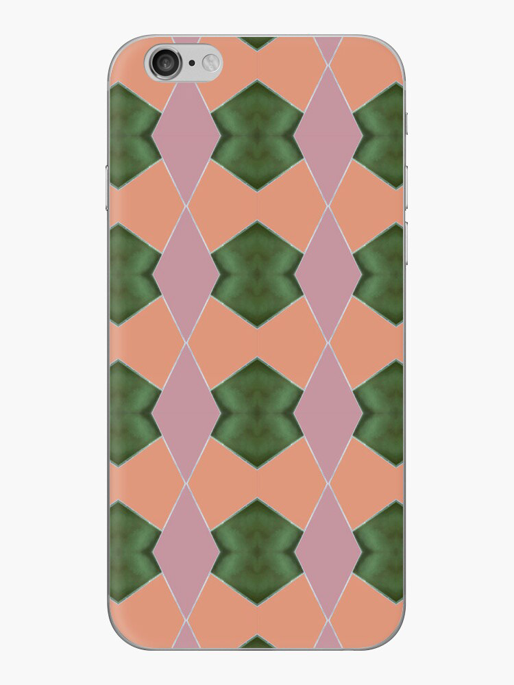 trefle vert Abricot rose seventies 70s Retro geometric pattern print