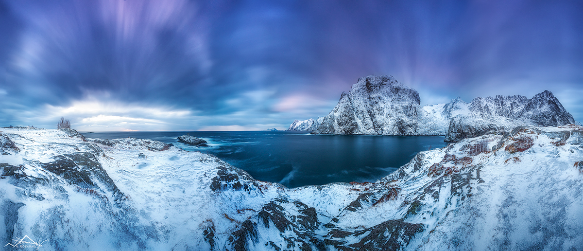 lofoten islands winter aurora landscape photography fine art norway mountaineering mountain