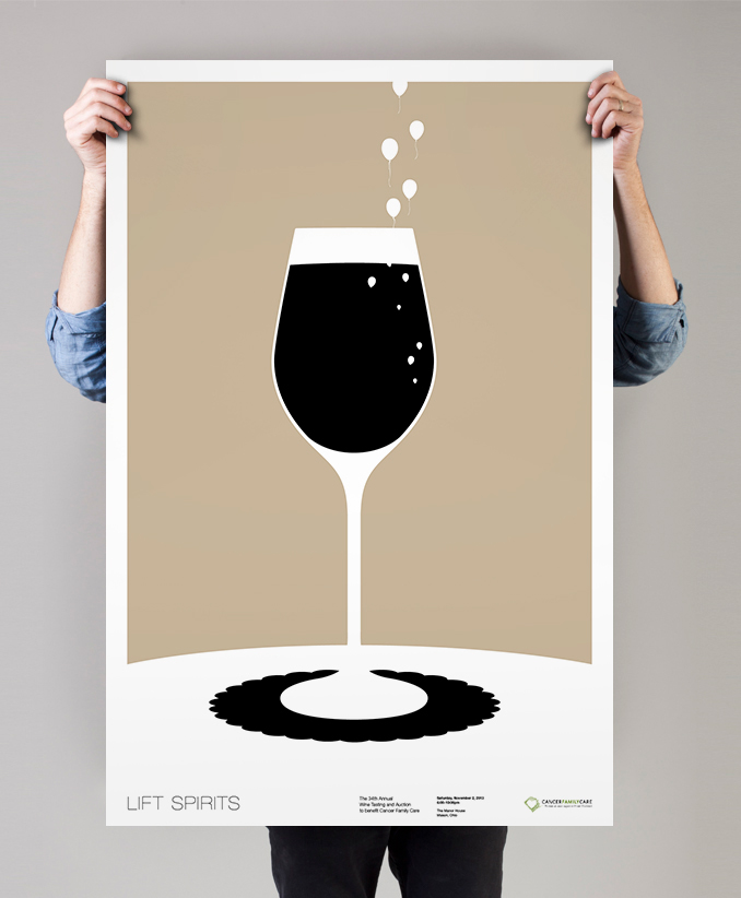 cancer family poster series wine auction wine tasting black White Formal