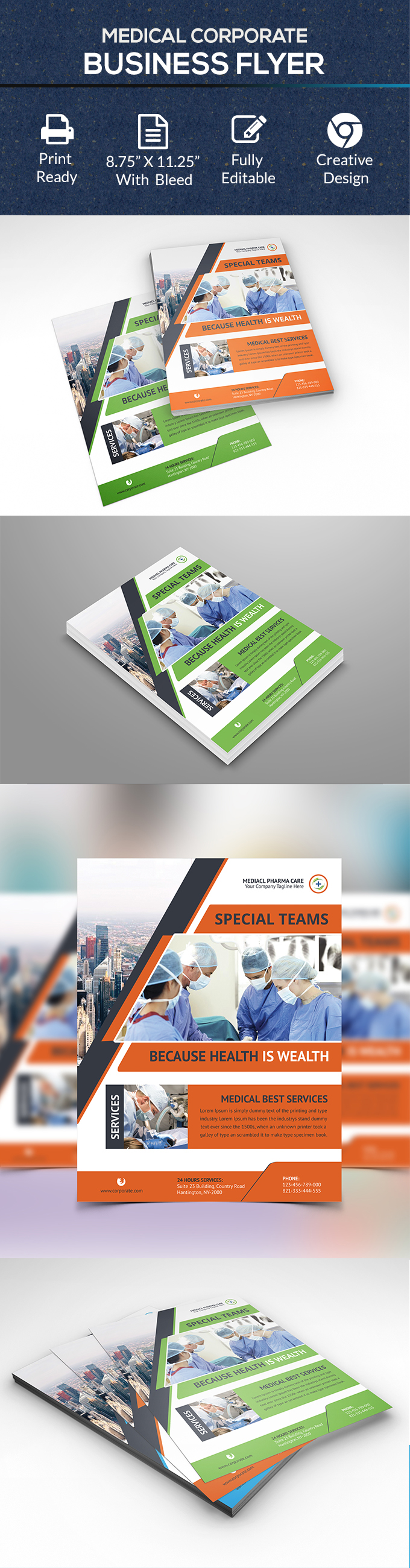 Beautiful brand clean design CMYK color cool corporate corporate flyer medical