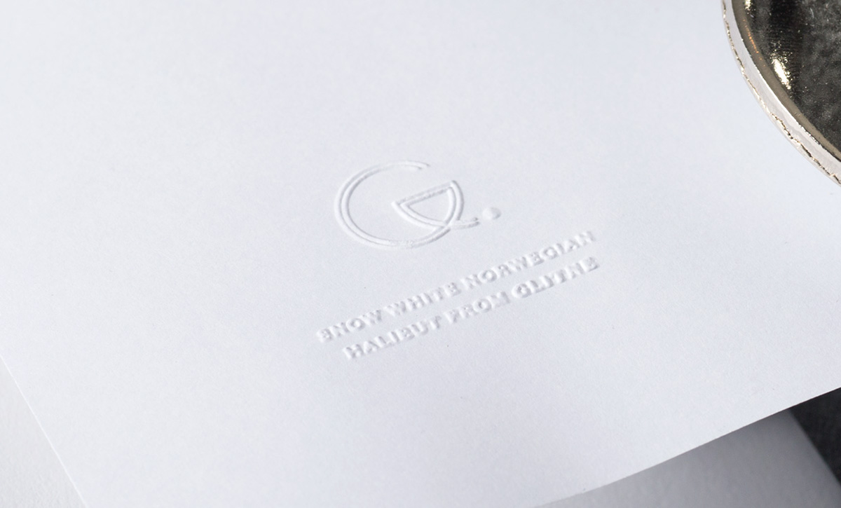 glitne snow White norwegian halibut fish embossing Logotype storytelling   concept conceptual Web digital print