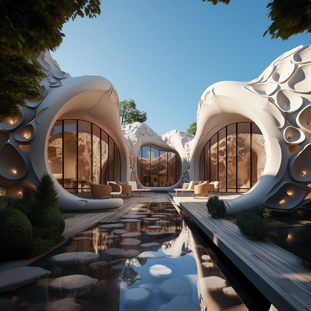 Gaudi architecture modern visualization exterior interior design  ai midjourney aiartist aiarchitecture