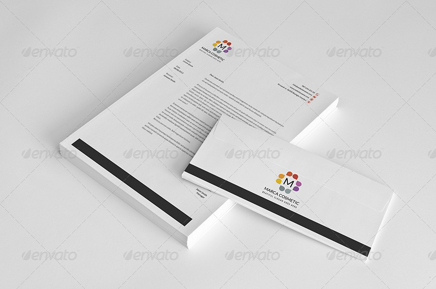 corporate identity package stationary brand photoshop psd print business card letterhead folder logo marca Cosmetic colorful