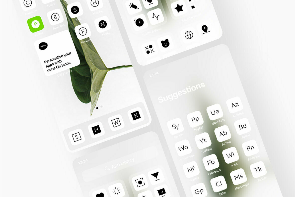 app elegant geometric icons Interface minimal mobile Os UI ux