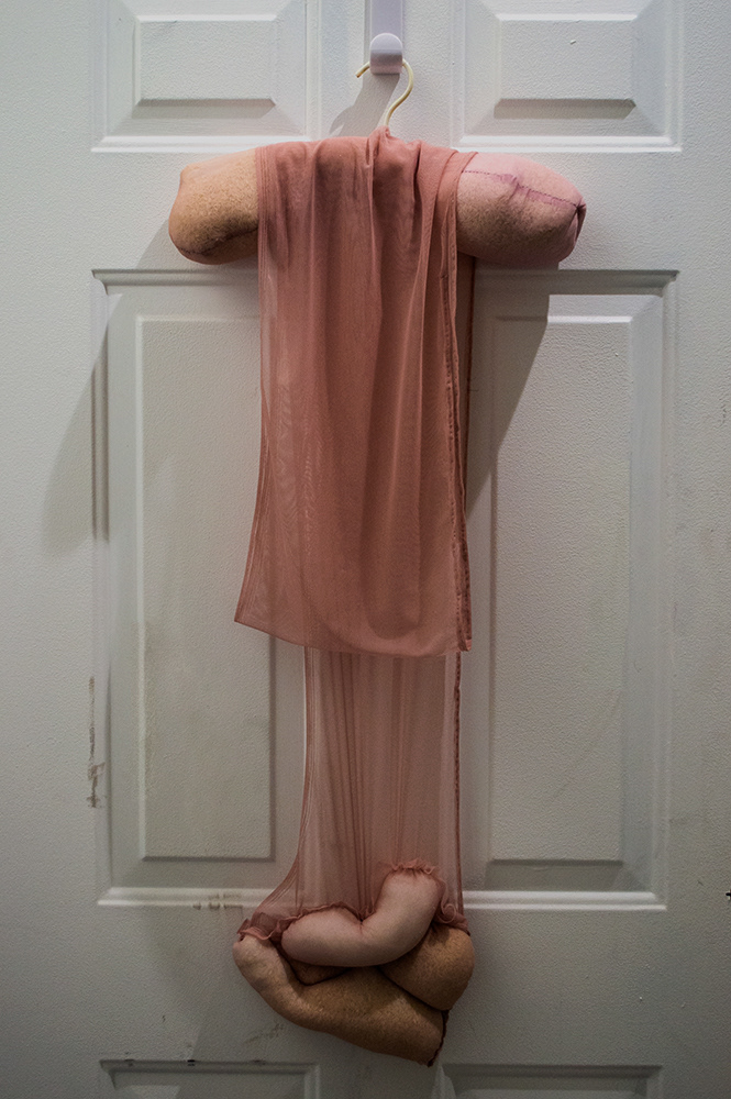flesh mattress domestic house bedroom Human Body drapery absence Memory feminine installation pink site specific