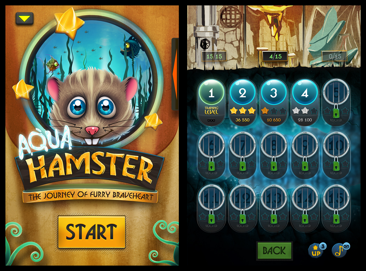 aquahamster  bazingames iphone arcade 4s appstore game top-scroller time killer underwater adventures