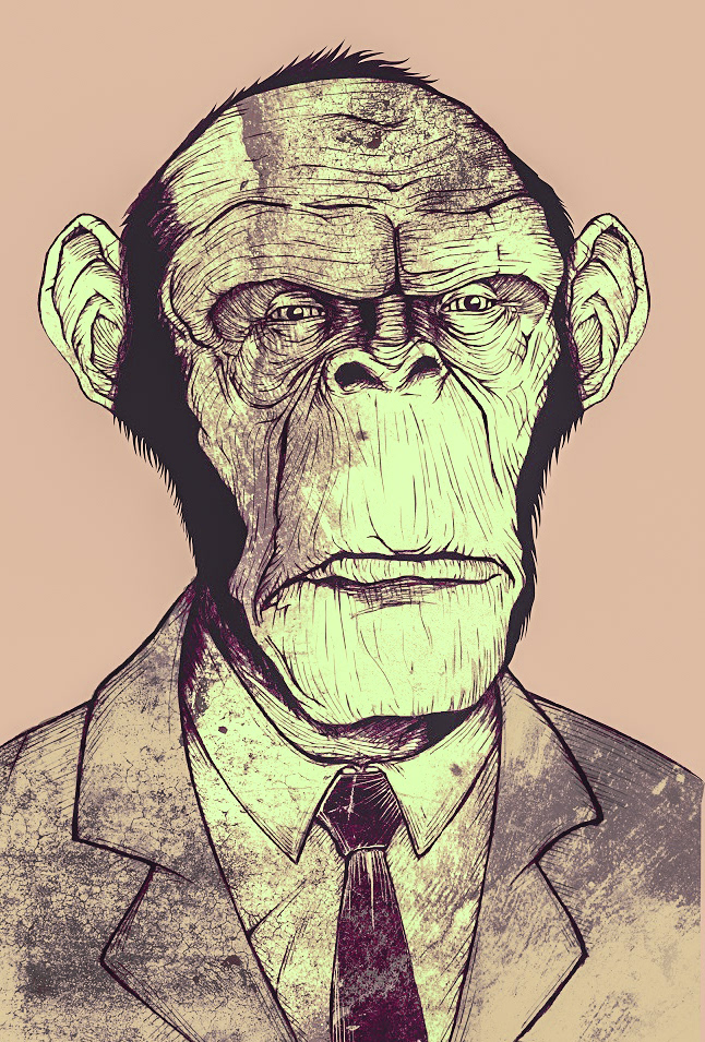 ape monkey business tie
