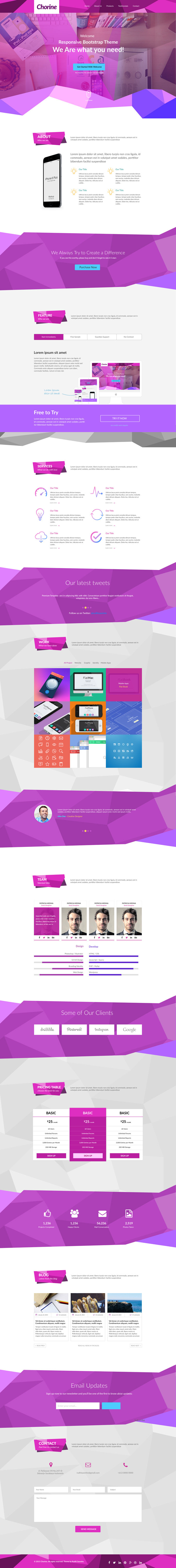 onepage Webdesign landing pag creative agency Business Company free psd