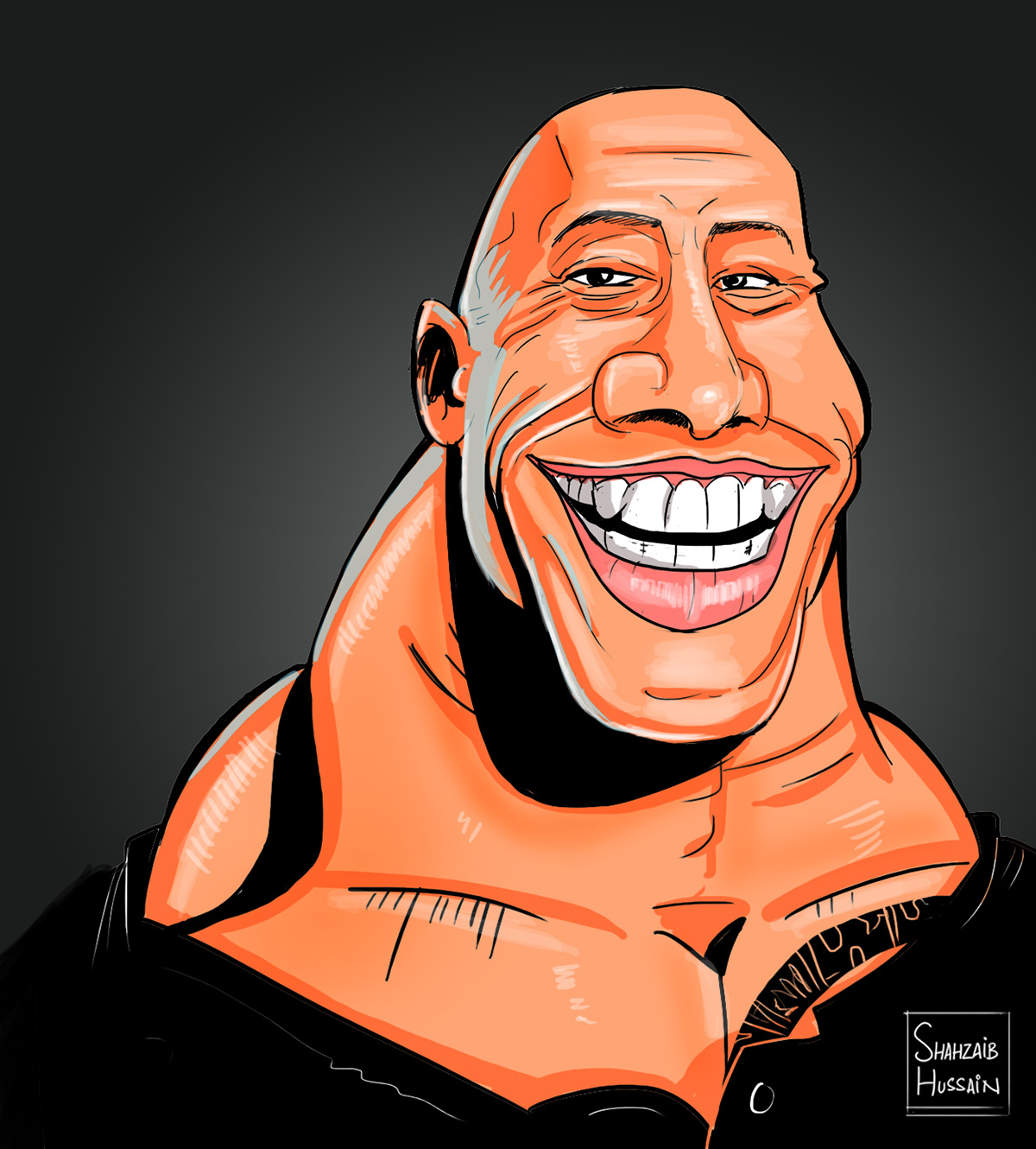 caricatures drawings portraits artwork design Cartoons doodling illustrations The Rock funny faces