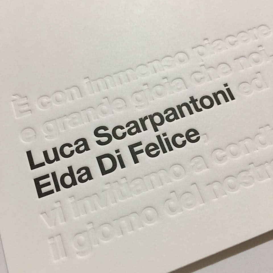 ideareattiva graphic Invitation wedding identity letterpress fedrigoni