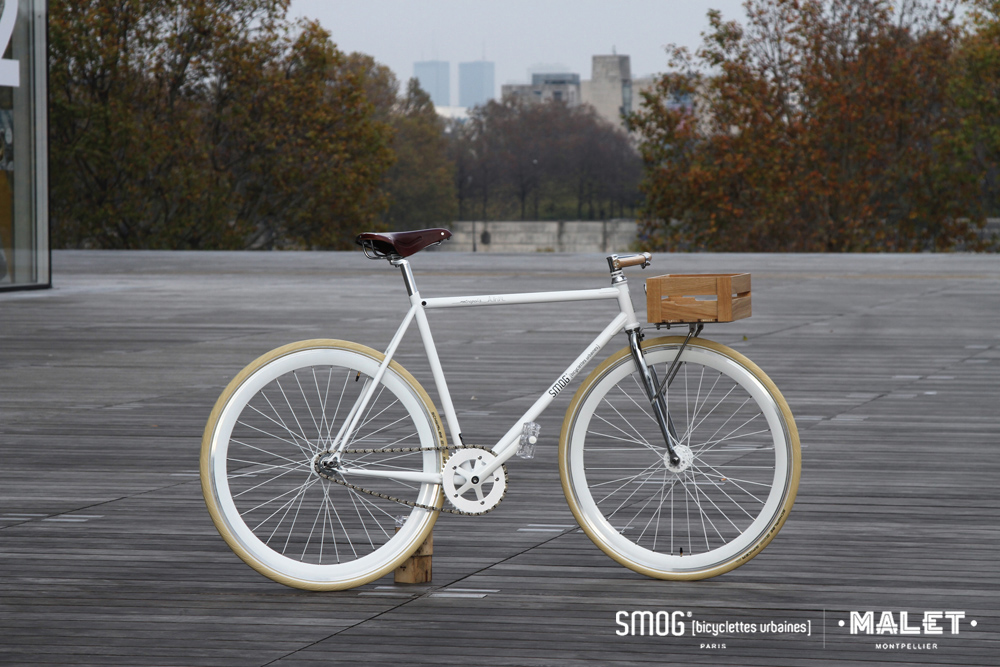 smog smog paris Collection limited edition malet malet thibaut wood bois wooden handlebar smog malet Bike fixie fixed gear wood work velo