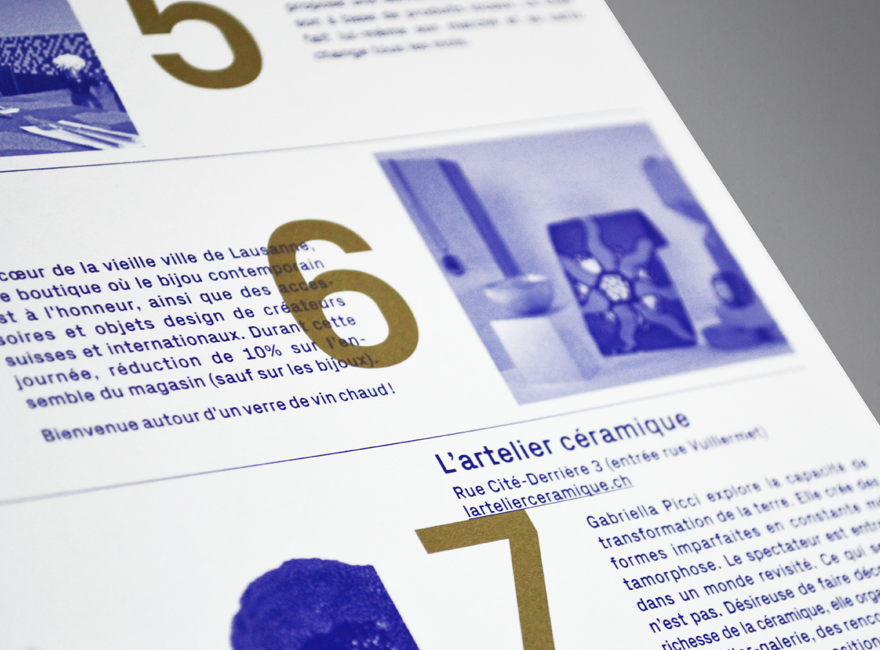 poster gold blue Suisse swiss type design a3studio cité Lausanne graphicdesign graphisme px grotesk portes ouvertes Ballons leaflet