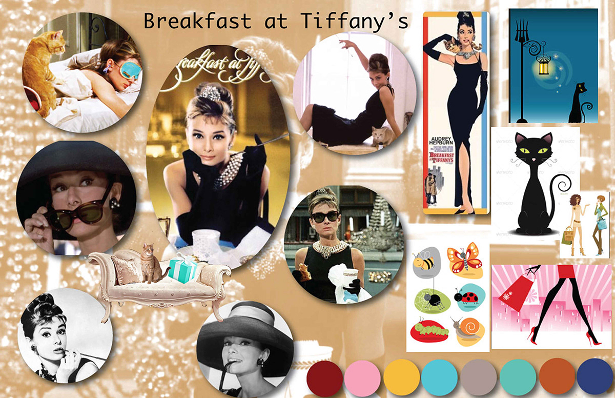Breakfast at Tiffany’s art graphic design  Cat Patterns