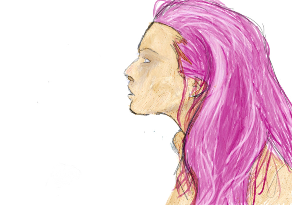woman watercolor digital science fiction