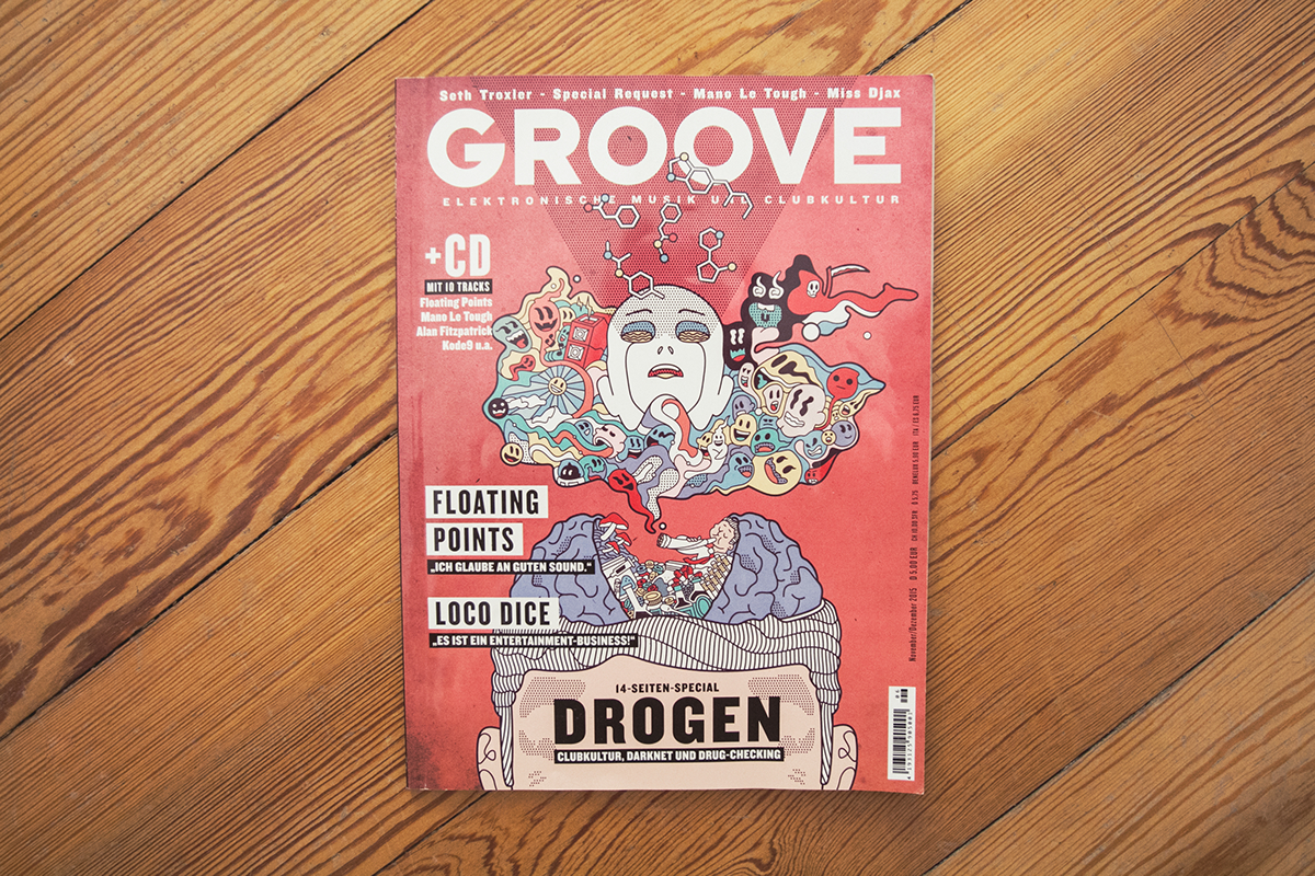 groove techno berlin cover vector Drugs colors logo