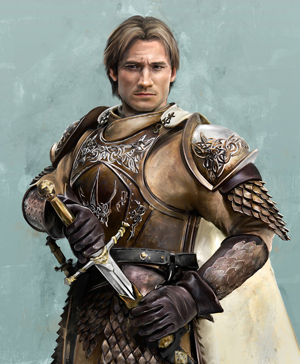 digital portrait Game of Thrones Jaime lannister House Lannister hear me roar Westeros george martin fantasy Sword