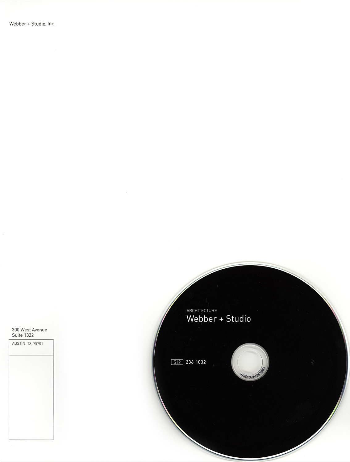 Webber studio architects Signage letterpress stationary cd