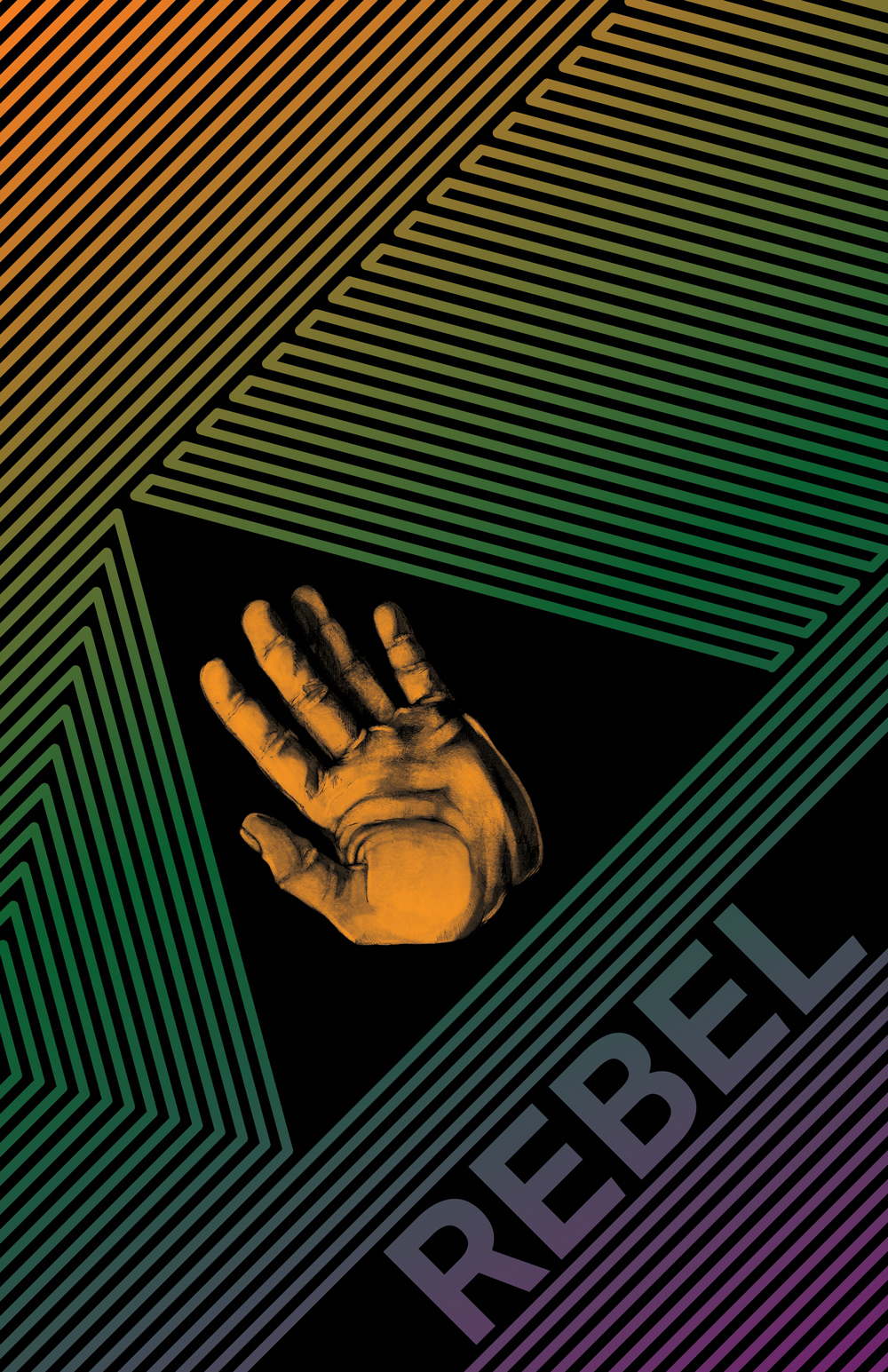 poster mixedmedia geometric gradient rebel hand pencil digital