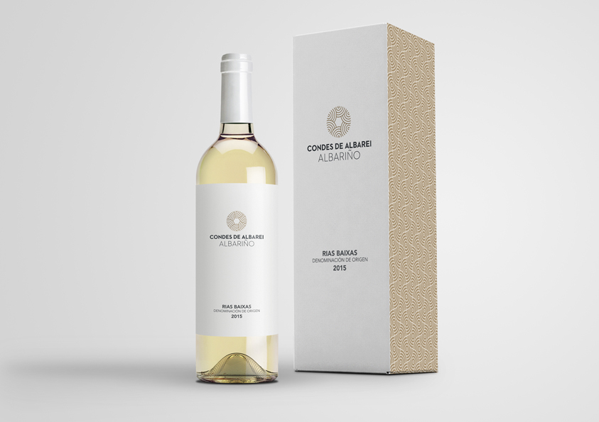 wine Label White Condes de Albarei White Wine albariño Vino blanco