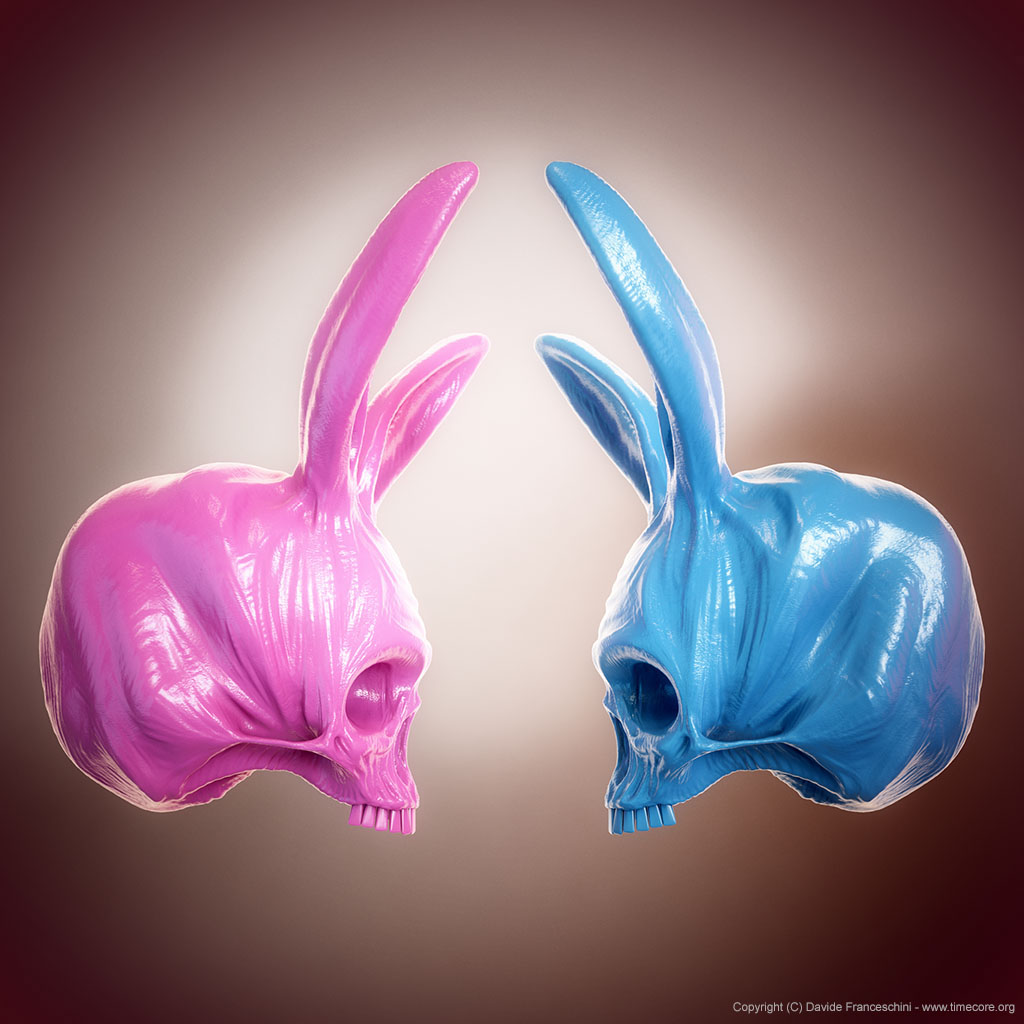 bunny skull bunny skull Character Sculpt timecore CG 3dsmax vray compositing Mudbox clown playboy donniedarko donnie darko