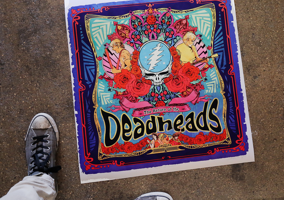 Grateful Dead deadheads band skull Roses poster