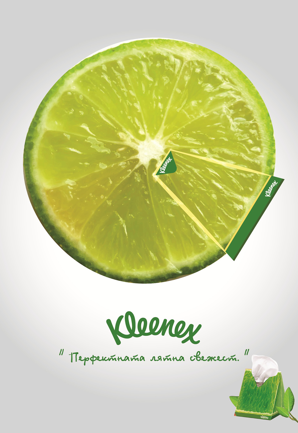 orange  lime summer kleenex Handkercheifs poster fresh fruits box package