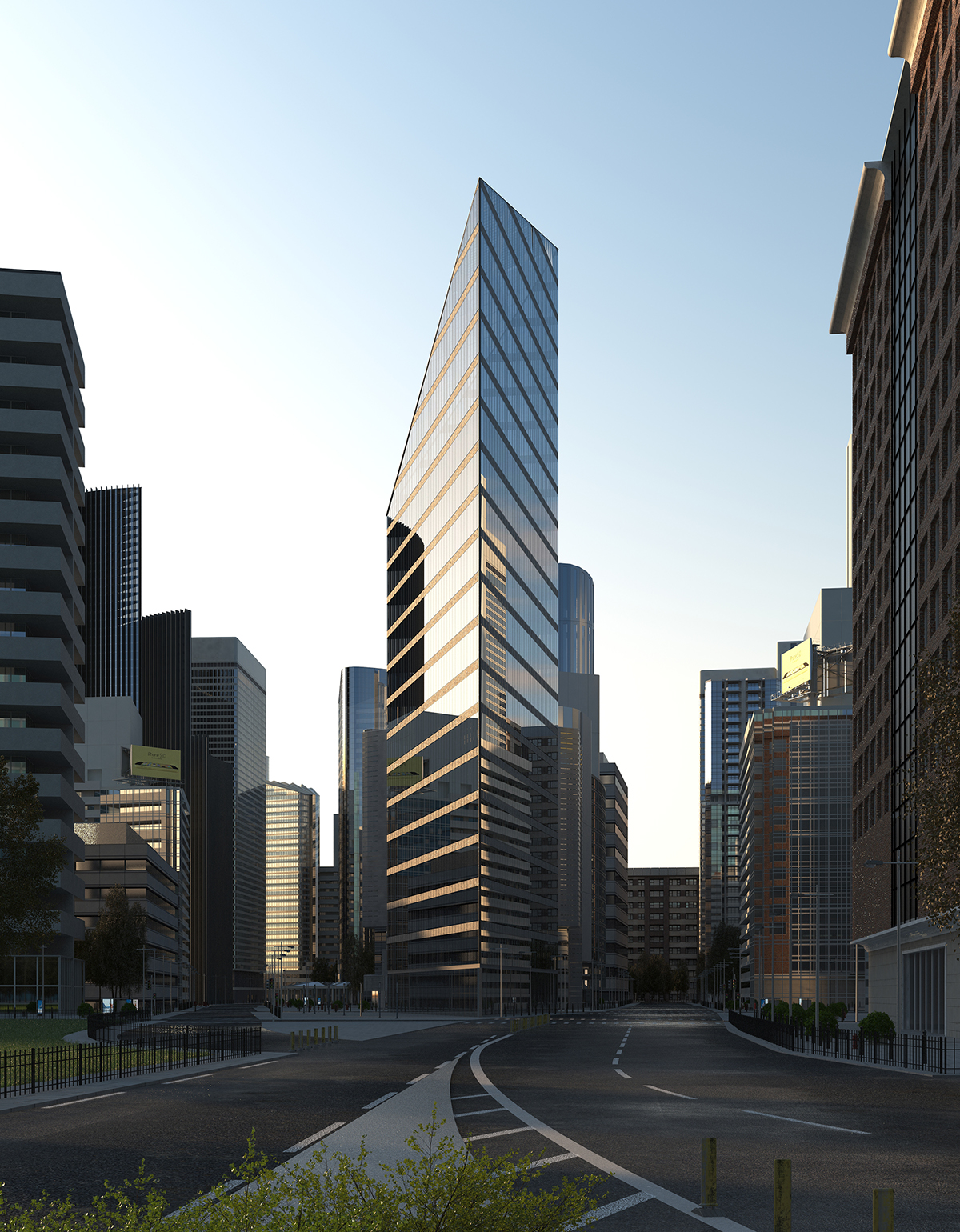 vray 3D 3dmax archviz postproduction tower NY city