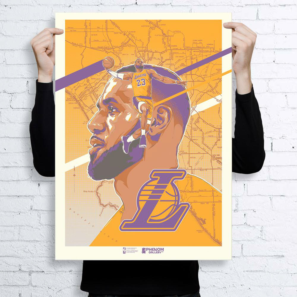 ILLUSTRATION  basketball LeBron James NBA ipad pro adobe draw apple pencil Los Angeles Lakers Lakers serigraph