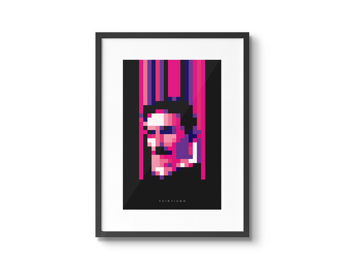 artpop colores cuadro diseñografico ilustracion nikolatesla pixel pop rosa tesla