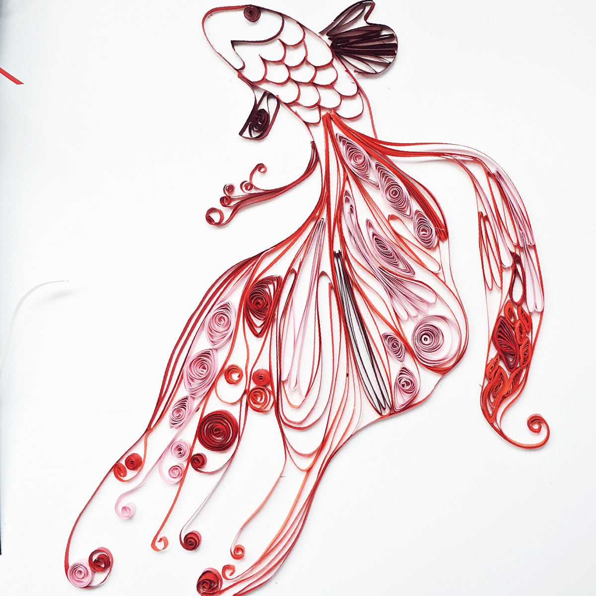 fish red koi quilling paper