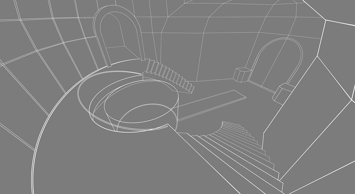 concept art background design Game Art Visual Development Interior architecture blender 3D Modelling palace indoors pool