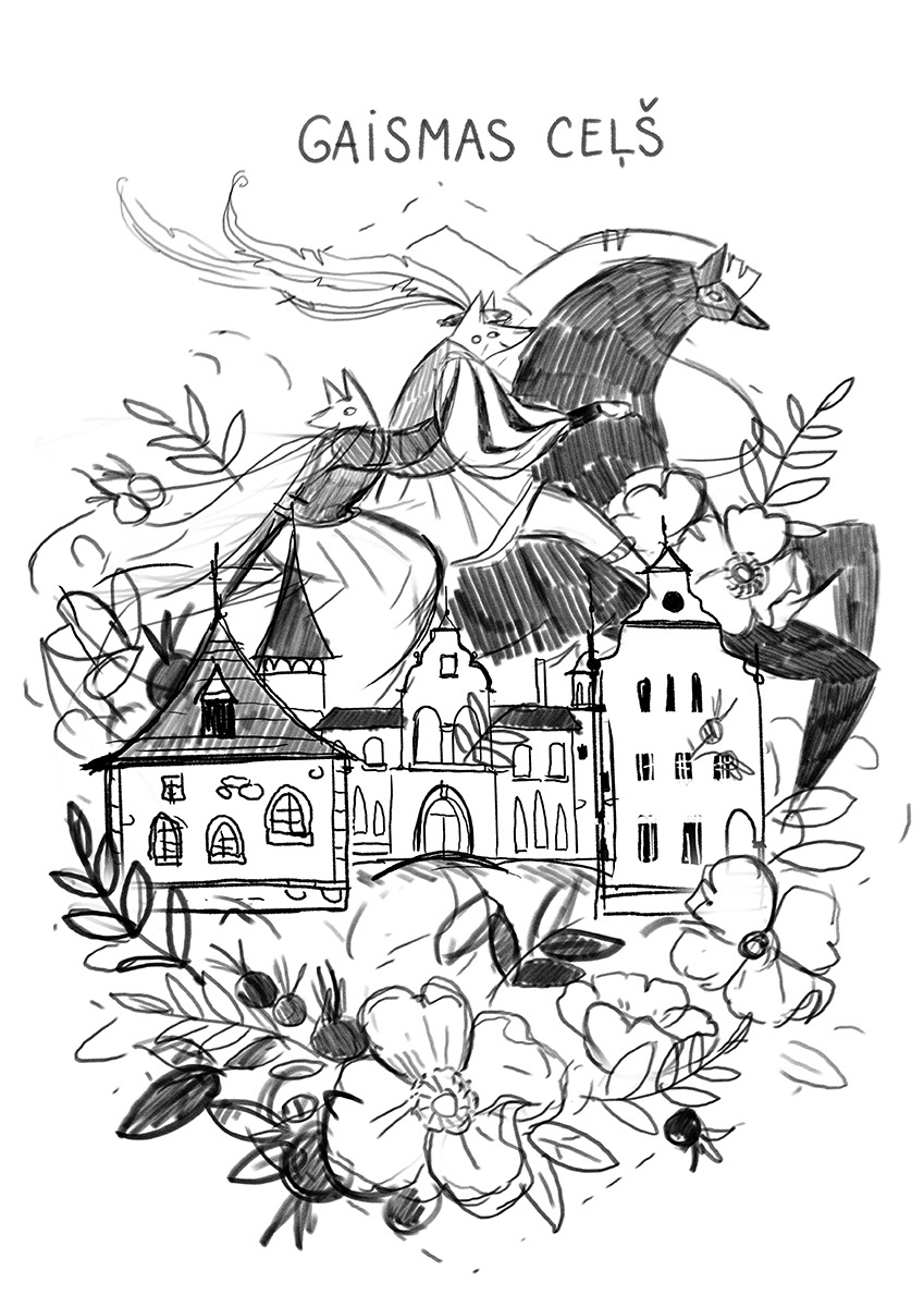 Latvia Europe fairytale illustration Picture book Picture book illustration fairytale Folklore Medieval Castle Tattoo Art children illustration