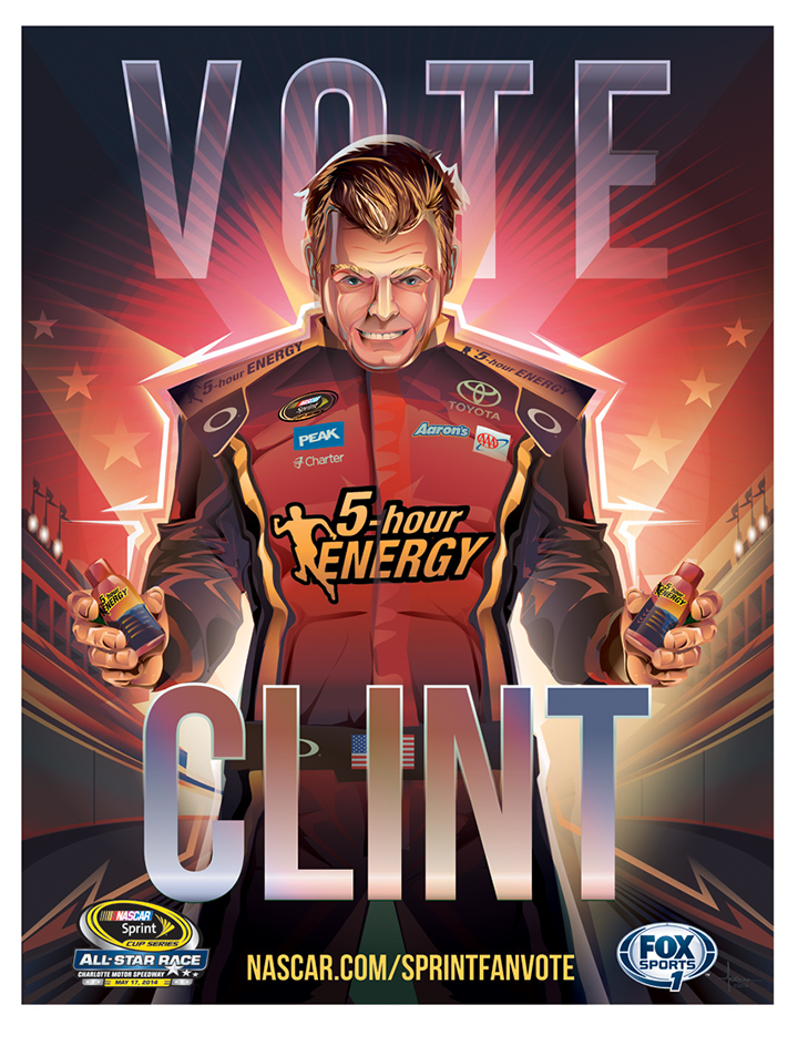 vector orlando arocena NASCAR Illustrator fox-sports Sprint Cup vote Racing logos brands pop-deco Propaganda