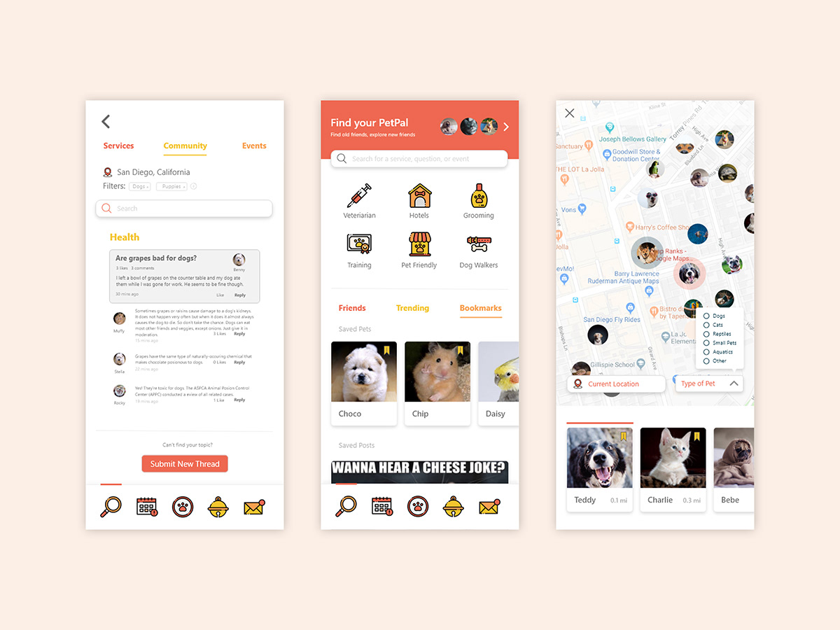 brand design identity Layout logo mobile Pet UI ux visual