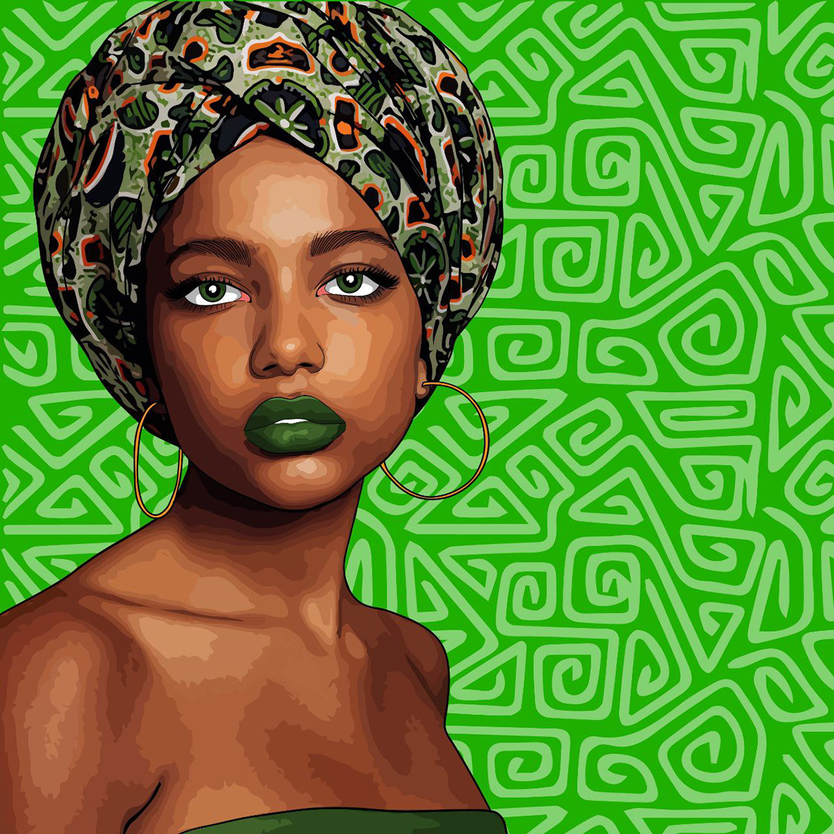 portrait Digital Art  ILLUSTRATION  African Art african cartoon african print art afro Afrocentric
