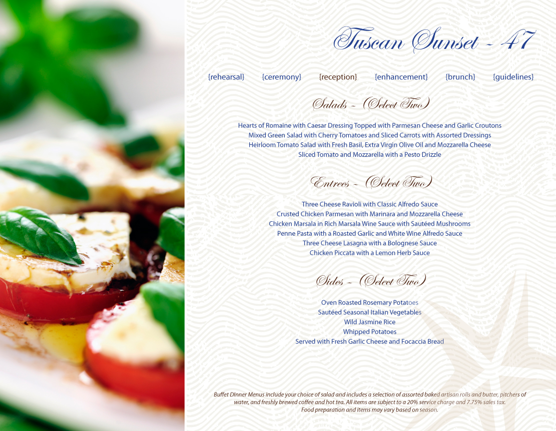 wedding vacation restaurant menus Hospitality Events brochure newport dunes California Travel bar grille