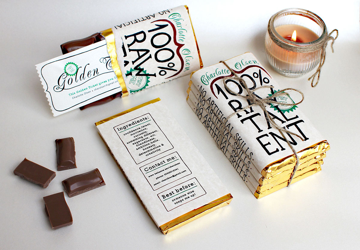 chcolate golden ticket  Raw Self Promotion  package package design 