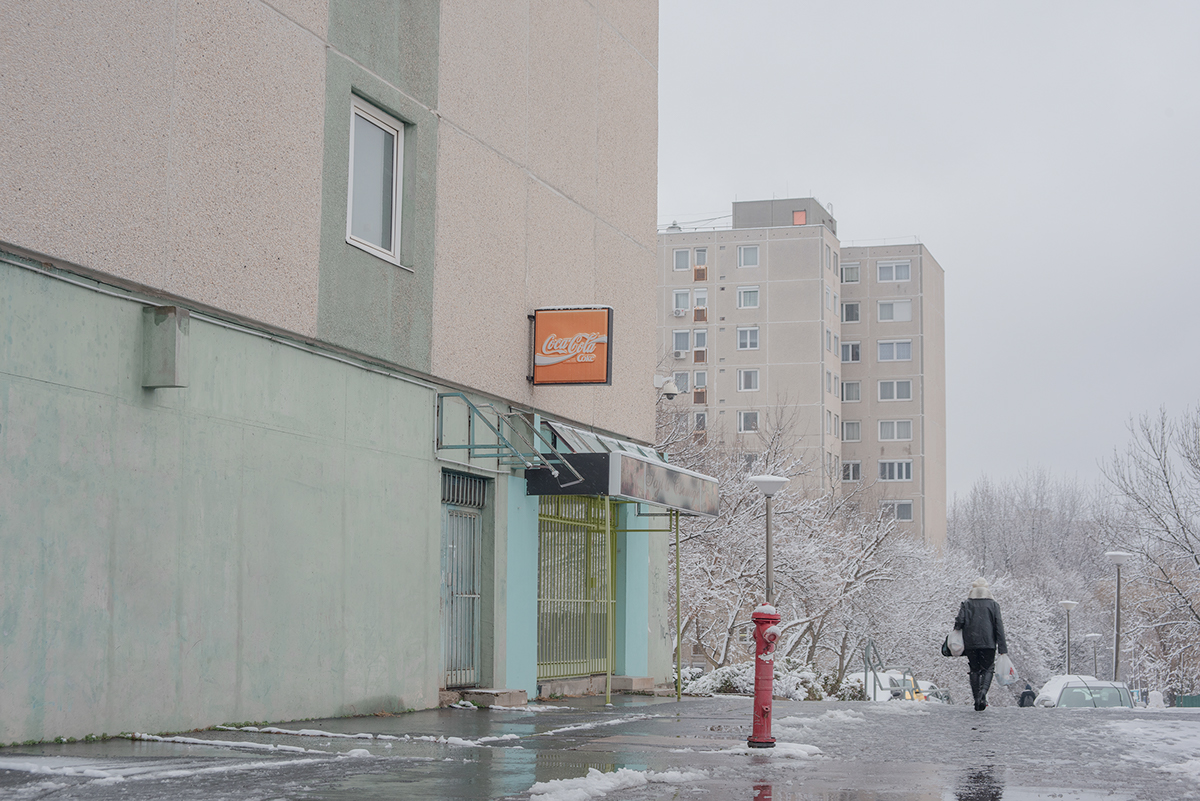 urban landscape architecture contemporary photography eastern europe Block of flats winter hungary snow Minimalism pastel colour