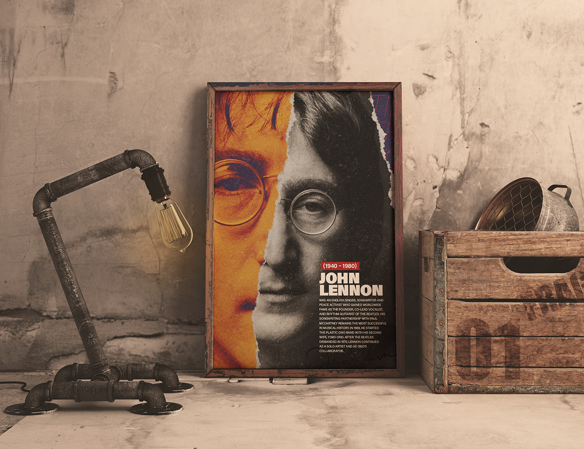 Dola Creative studio John Lennon poster frame the beatles
