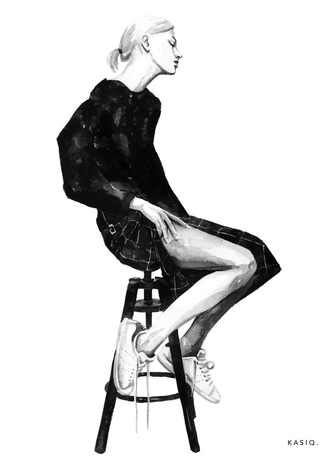 kasiq Drawing  Fashion  fashion illustration fashion drawing fashion watecolor 이정우 watercolor