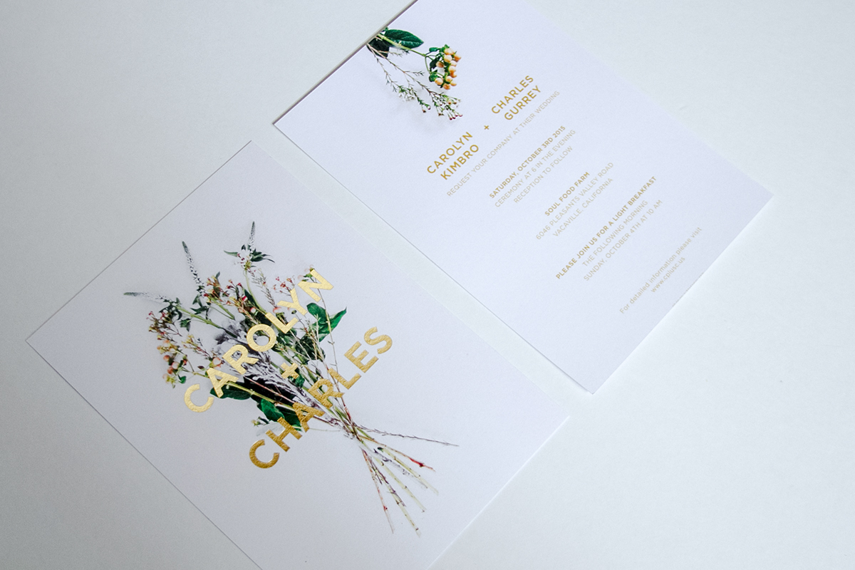 wedding invitations invite GoldFoil map Flowers SANFRANSISCO