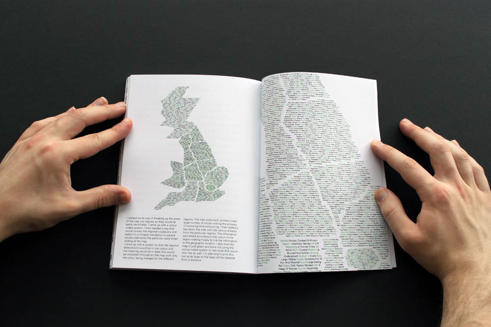 book design layouts colours Booklet language map type map