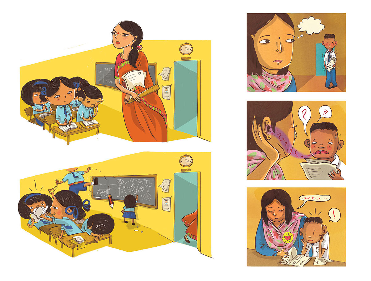 Editorial Illustration India educational illustration guidebook for teachers