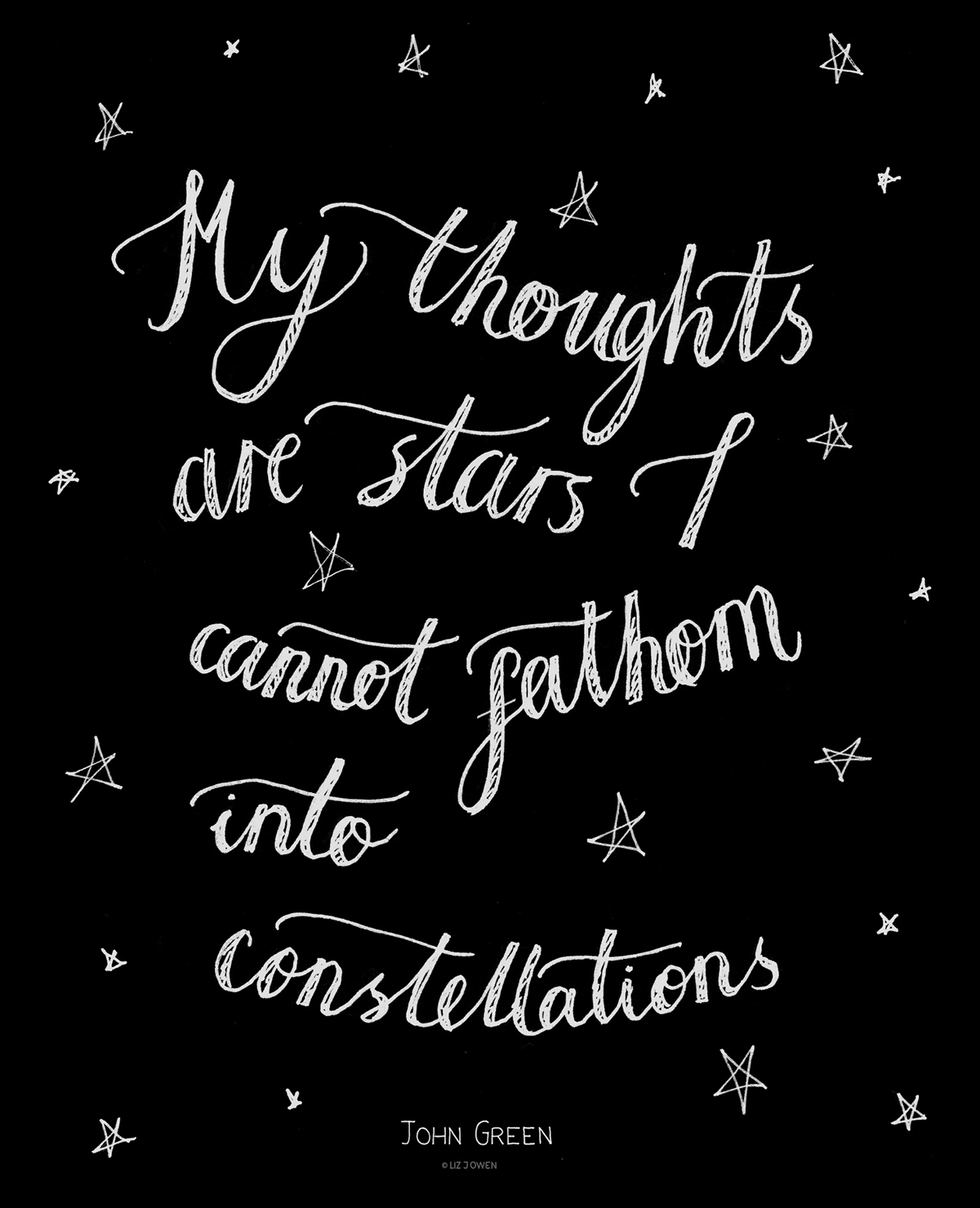 john green stars quote book Love HAND LETTERING