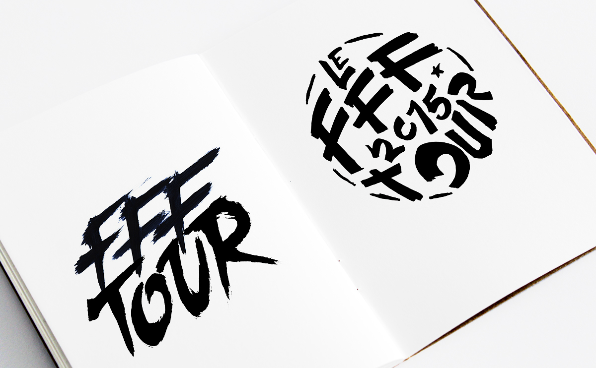 FFF tour Event soccer football sport poster design brush lettering sketch digital art france