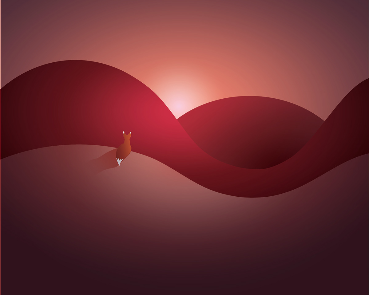 FOX ILLUSTRATION  Digital Art  sunset Sunrise vector shane cummings