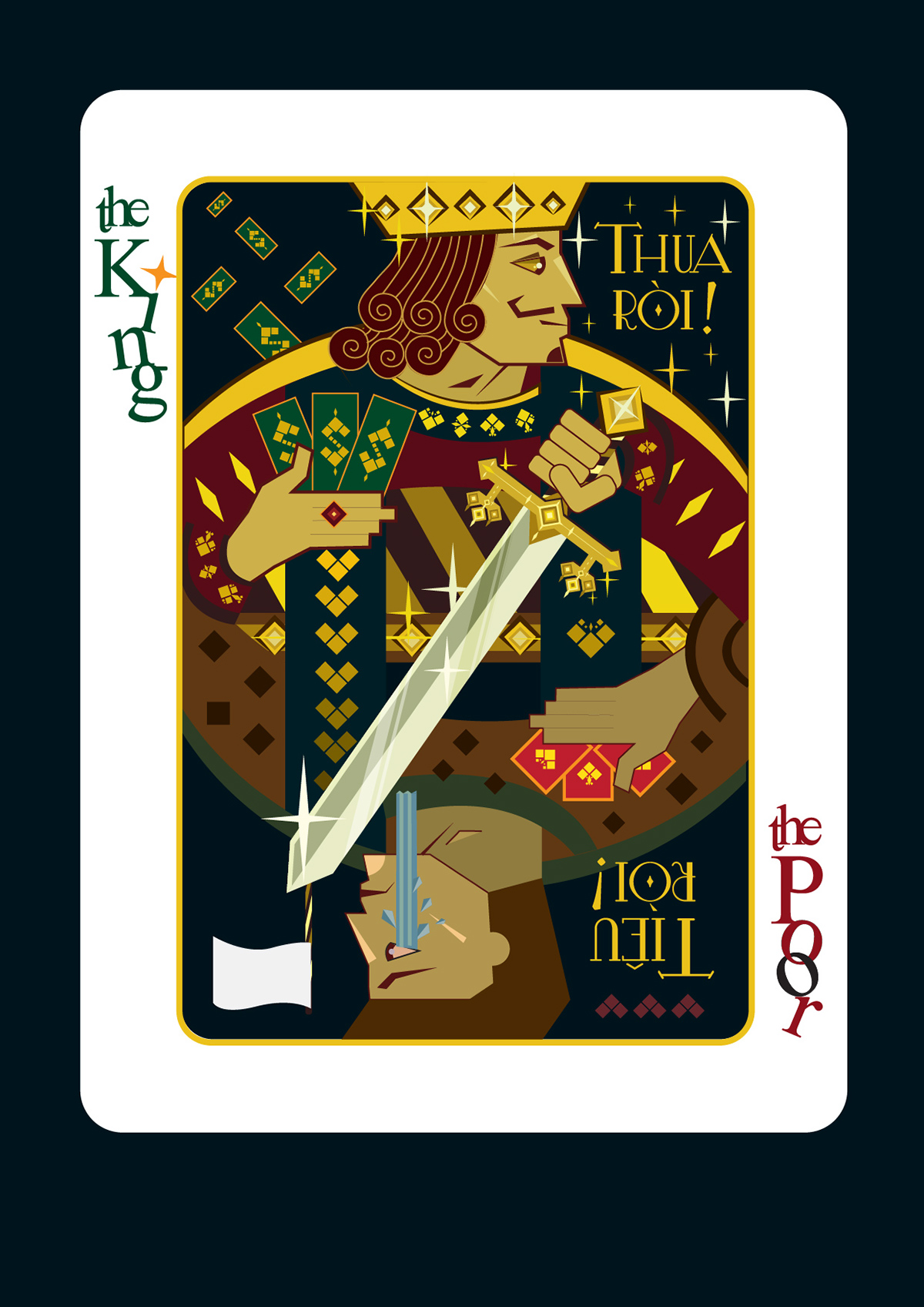 king poor Playing Cards saigon quynhhuong Illustrator ai flat design elements