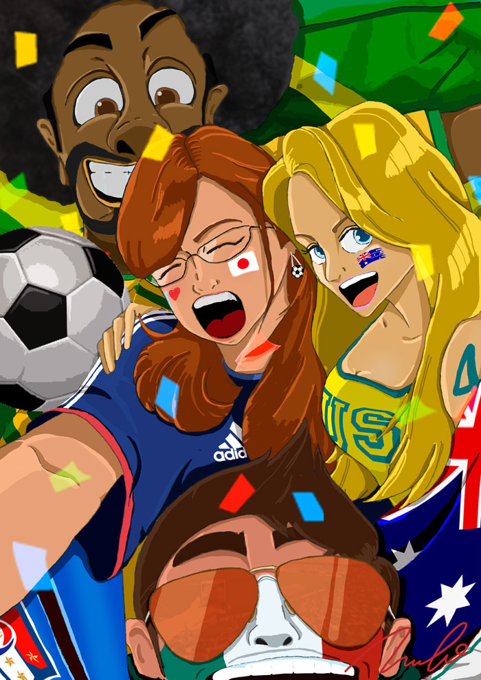 Graphic Artist Illustrator world cup FIFA Event Poster soccer multiculture Character design  art commission