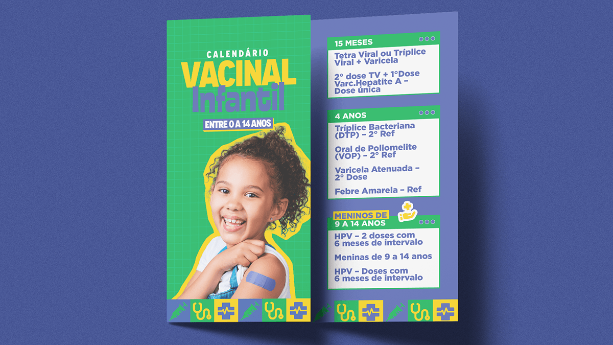 saúde vacina publicidade criação impressão Prefeitura vacinação  folder design panfleto